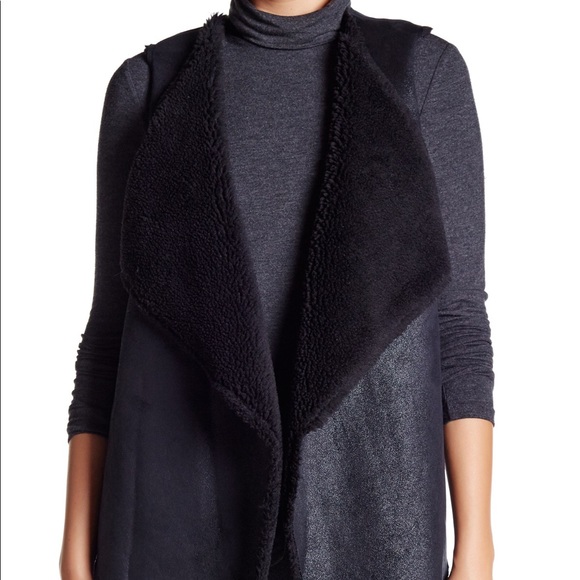 Velvet by Graham & Spencer Jackets & Blazers - Black shearling vest - Velvet by Graham & Spencer